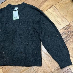 H&M super soft sweater with beaded embellishments